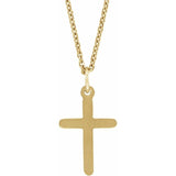14K Yellow Cross 18" Necklace