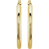 14K Yellow 35 mm Tube Hoop Earrings