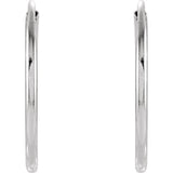 14K White Endless Tube 15 mm Hoop Earring