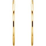 14K Yellow Endless Tube 24 mm Hoop Earring