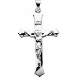 14K White Crucifix Pendant