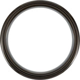 Black PVD Cobalt 8 mm Casted Wood Inlay Comfort-Fit Band Size 10.5