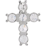 14K White 1 1/6 CTW Natural Diamond Cross Pendant