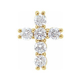 14K Yellow 1/4 CTW Natural Diamond Cross Pendant