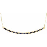 14K Yellow Natural Blue Sapphire Bar 16-18
