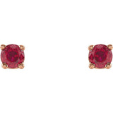14K Rose 2.5 mm Natural Ruby Stud Earrings