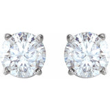Platinum 1 CTW Natural Diamond Stud Earrings
