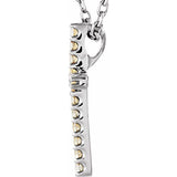 14K White Natural Yellow Sapphire Petite Cross 16" Necklace