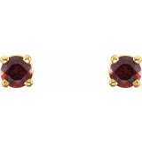 14K Yellow 2.5 mm Natural Mozambique Garnet Stud Earrings
