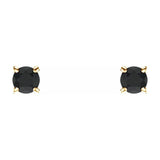 14K Yellow 2.5 mm Natural Black Onyx Stud Earrings