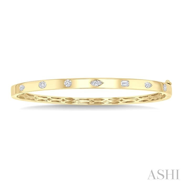 Mixed Shape Bezel Set Diamond Fashion Bangle