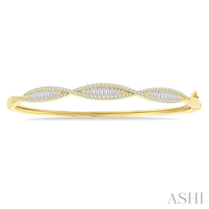 Swirl Baguette Diamond Fashion Bangle