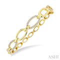 Oval Shape Open Link Diamond Bangle