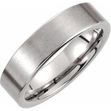 Tungsten 6 mm Comfort-Fit Flat Band Size 7.5