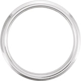 White Tungsten 6 mm Beveled-Edge Inlay Band Size 10.5