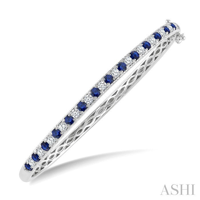 Alternate Gemstone & Diamond Bangle