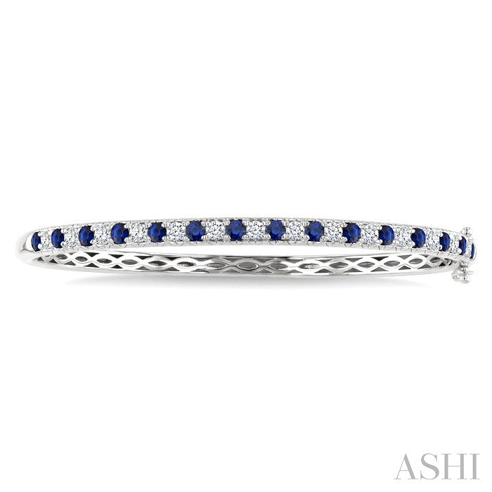 Alternate Gemstone & Diamond Bangle