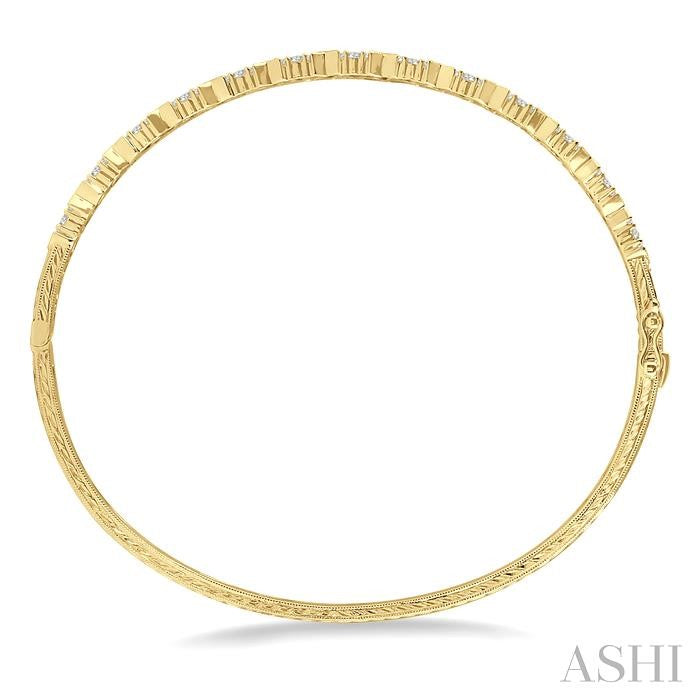 Stackable Scatter Zig-Zag Baguette Diamond Fashion Bangle
