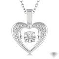 Silver Heart Shape Emotion Diamond Pendant