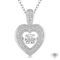 Silver Heart Shape Emotion Diamond Pendant