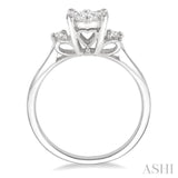 1/2 ctw Lovebright Round Cut Diamond Engagement Ring in 14K White Gold