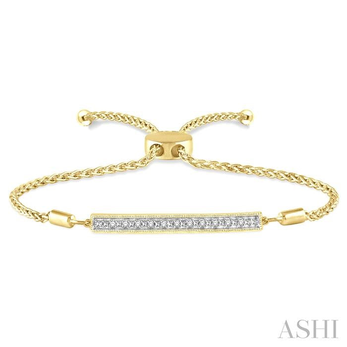 Gold Vermeil Bar Diamond Lariat Bracelet