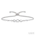 Silver Swirl Diamond Lariat Bracelet