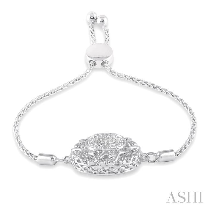 Silver Circle Diamond Lariat Bracelet