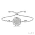 Silver Circle Diamond Lariat Bracelet