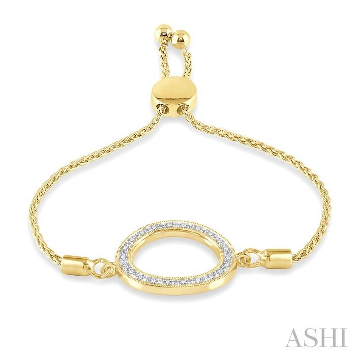 Gold Vermeil Circle Diamond Lariat Bracelet