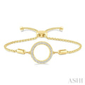 Gold Vermeil Circle Diamond Lariat Bracelet