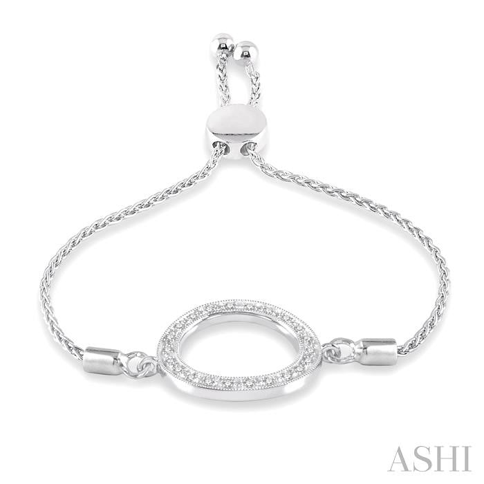 Silver Circle Diamond Lariat Bracelet