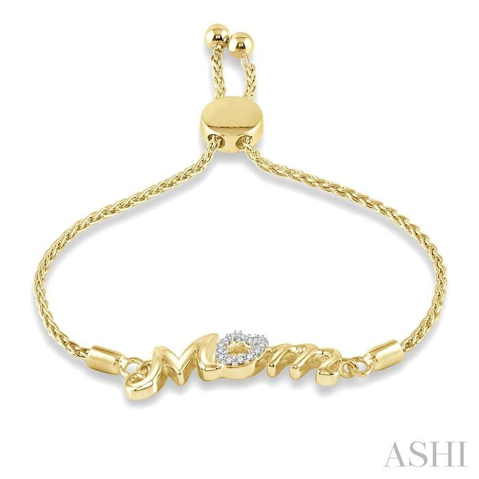 Gold Vermeil Mom Diamond Lariat Bracelet