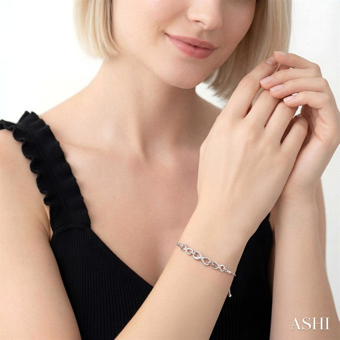 Silver Infinity Diamond Lariat Bracelet