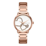 PORTIA Heart-Shaped Crystal Rose Gold Womens Watch