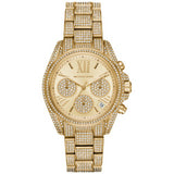 Women's Chronograph Mini Bradshaw Pavé Crystal & Gold-Tone Stainless Steel Bracelet Watch