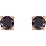 14K Rose 1/8 CTW Natural Black Diamond Earrings