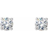 14K White 1/8 CTW Natural Diamond Cocktail-Style Earrings