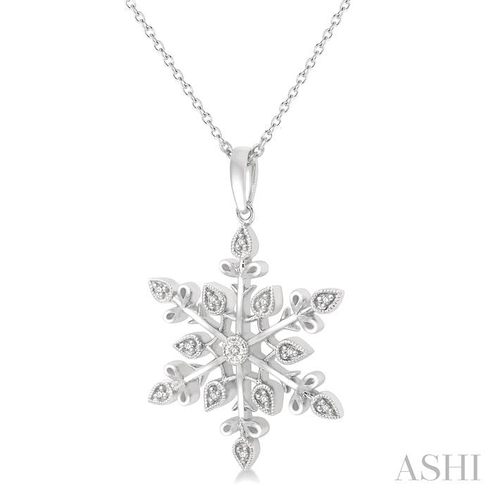 Silver Snowflake Diamond Fashion Pendant