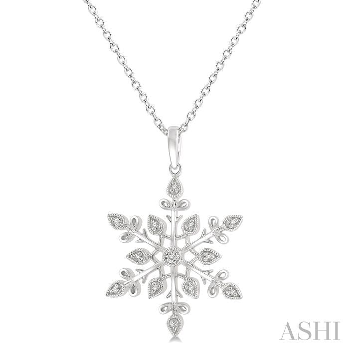 Silver Snowflake Diamond Fashion Pendant