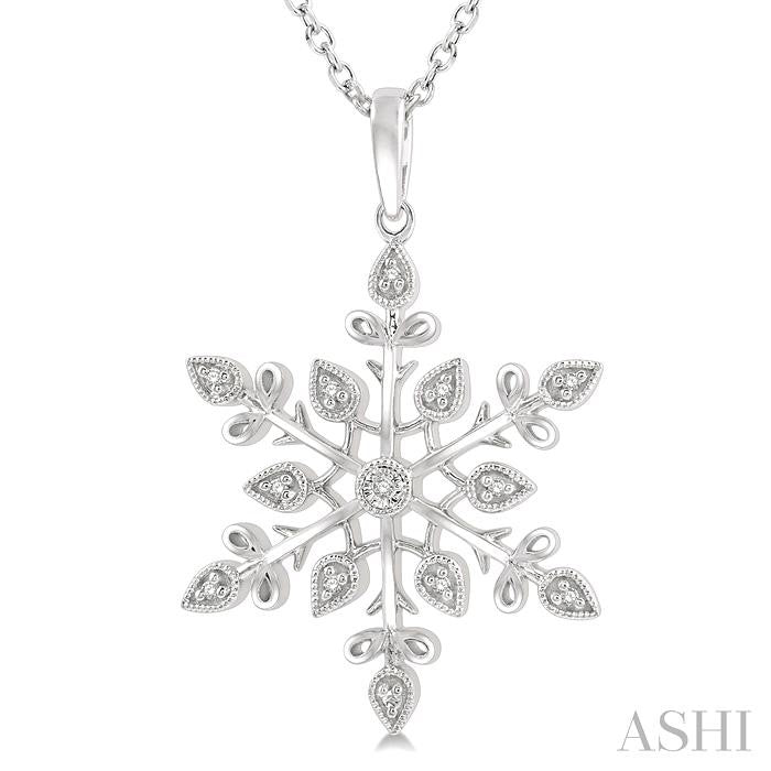 Silver Snowflake Diamond Fashion Pendant