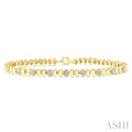 Gold Vermeil Puffed Heart Shape Diamond Bracelet