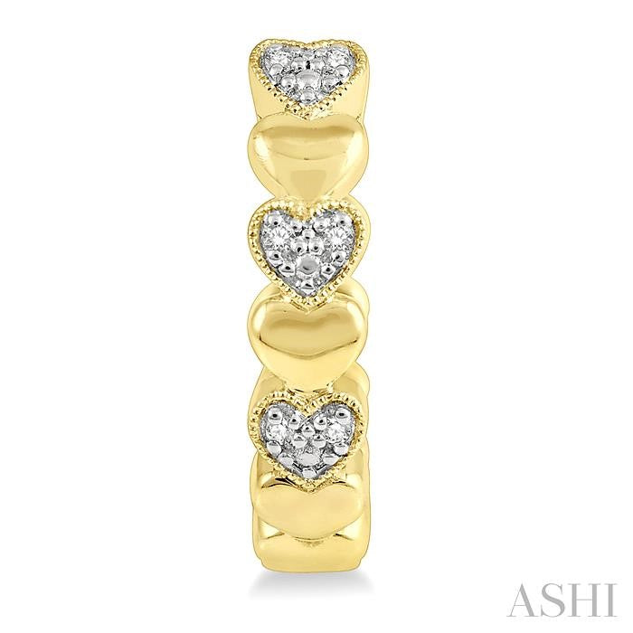 Gold Vermeil Heart Shape Diamond Hoop Earrings
