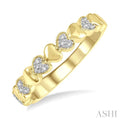 Gold Vermeil Puffed Heart Shape Diamond Band
