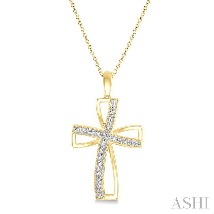 Gold Vermeil Cross Diamond Fashion Pendant