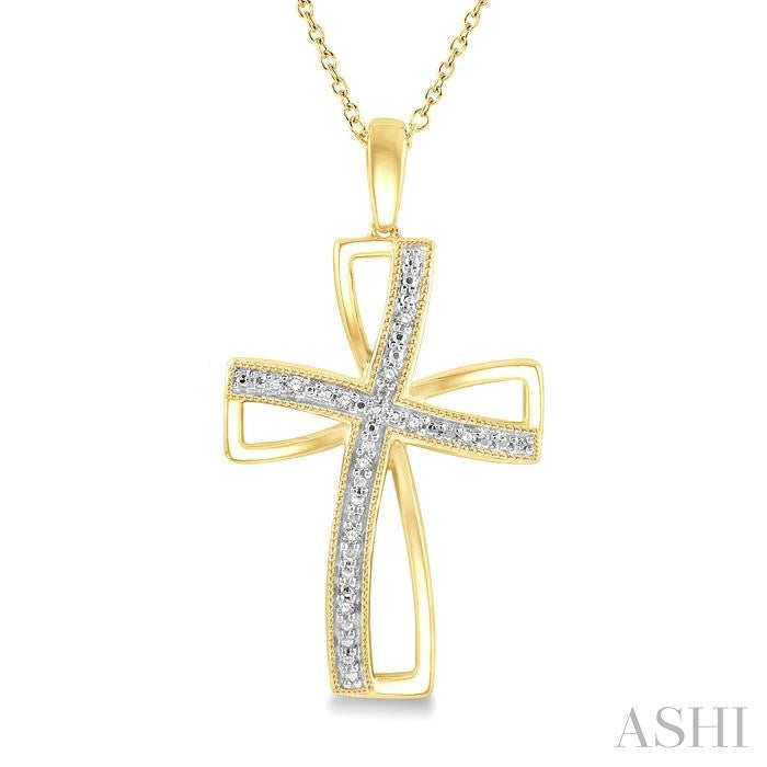Gold Vermeil Cross Diamond Fashion Pendant