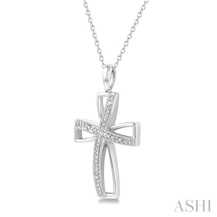 Silver Cross Diamond Fashion Pendant