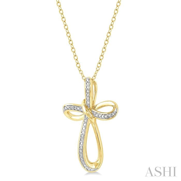 Gold Vermeil Cross Diamond Fashion Pendant