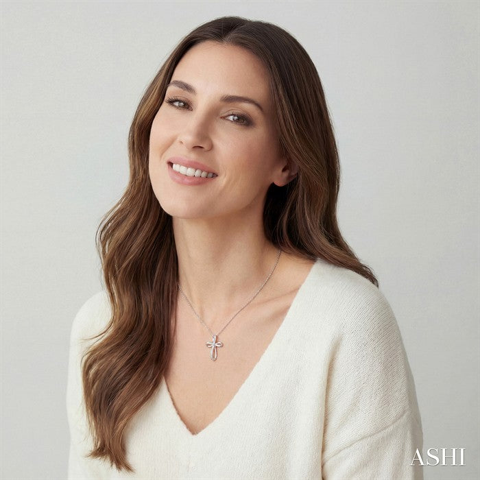 Silver Cross Diamond Fashion Pendant