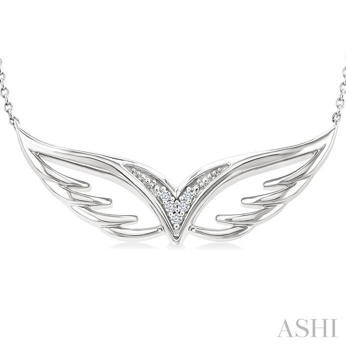 Silver Angel Wings Diamond Fashion Pendant